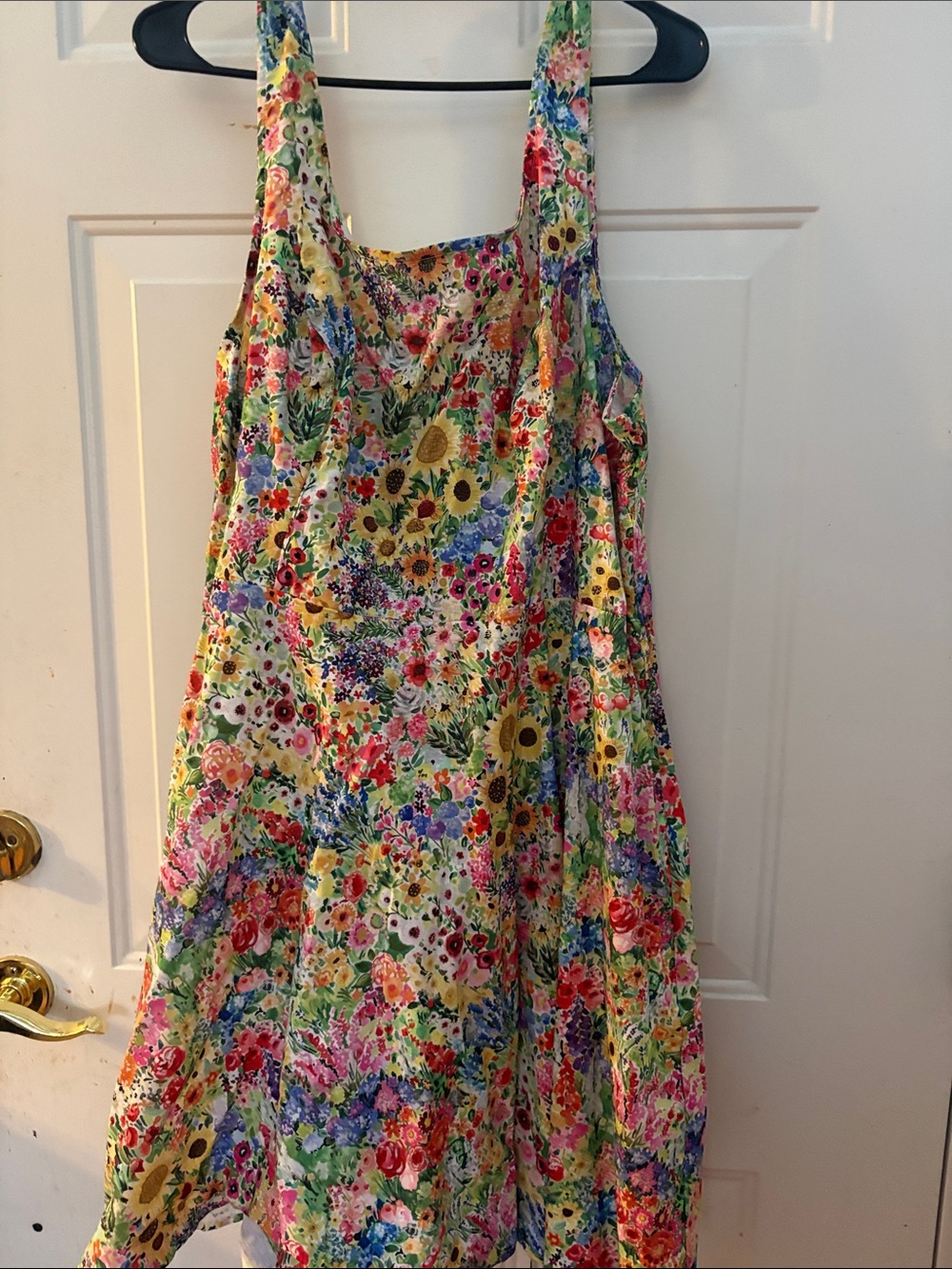 Retrolicious Yellow Floral Sunflower Print A-Line Sundress